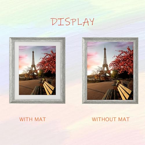 10x12 Photo Frame Gallery Picture frame with 8x10 mat,Freestanding and Wall Mountable,Silver - color: Silver, size: 10x12