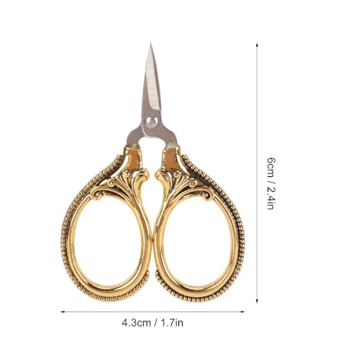 Stainless Steel Scissors Little Portable Vintage Embroidery Scissors for Sewing Crafts Artwork Cross Stitch Cutting Handmade DIY Tools(Golden bronze) - color: Golden Bronze