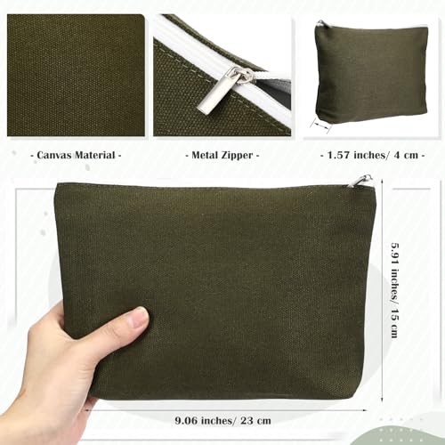 Reginary 10 Pcs Canvas Makeup Bags Bulk Blank Cosmetic Bags,Plain Color - color: Plain Color
