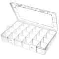 Gbivbe Large 24 Grids Plastic Organizer Box Adjustable Dividers,Clear Storage Box for Jewelry, Art DIY Crafts, Washi Tapes, Beads and Small Parts - color: Clear-1