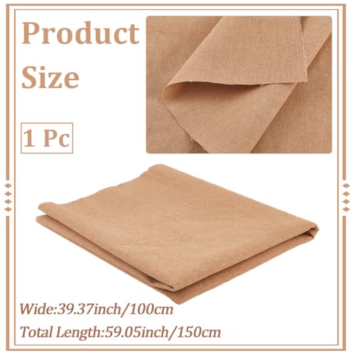 59 Inch Khaki Canvas Upholstery Fabric Linen Liner Fiber by The Yard Blend Embroidery Cloth Needlework Material Fabrics for Sewing Making Clothes Furniture Cover Chair Cushion Craft Supply - color: Khaki, size: 1500x1000mm