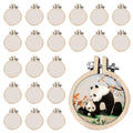 Wood Mini Embroidery Hoop Frame Sewing Ornament Frame Tiny Crossing Stitch Hoop Ring for DIY Embroidery Necklace Pendant Keychain (25Pcs Round 1.57 Inch) - size: 25Pcs Round 1.57 inch