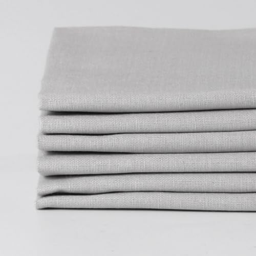 6 Pcs 18 x 21 Inches Cotton Fabric Precut Quilting Fabric Bundles Solid Colors Quilt Material for DIY Craft Sewing Embroidery (Light Grey) - color: Light Grey
