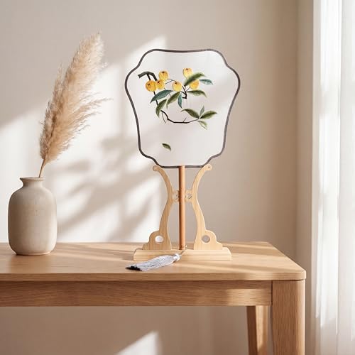 QIZUOLIFE Embroidery Fan Kit with Tutorial Videos, Loquat Pattern - style: Loquat
