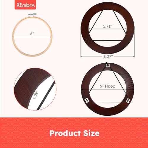 XEmbro 6 Inch Embroidery Hoop Frame for Hanging Sewing Ornaments - style: Round