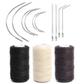 Ryalan Weaving Needle Combo Deal 3 Thread with Needle for Making Wig Sewing Hair Weft Hair Weave Big Medium and Small C Shape Curved Needle with J I Needle (10 Needle, 3 Thread Black, Brown, Blonde) - color: Black Brown Blonde