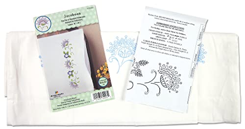 Design Works Crafts Jacobean Stamped for Embroidery Pillowcases, Queen
