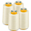 AK Trading CO. 4-Pack Ivory All Purpose Sewing Thread Cones (6000 Yards Each) of High Tensile Polyester Thread Spools for Sewing, Quilting, Serger Machines, Overlock, Merrow & Hand Embroidery - color: IVORY