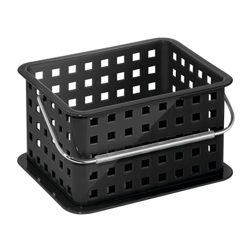 iDesign Plastic Shower Caddy Basket with Handle, Black - color: Black, style: Pack of 1