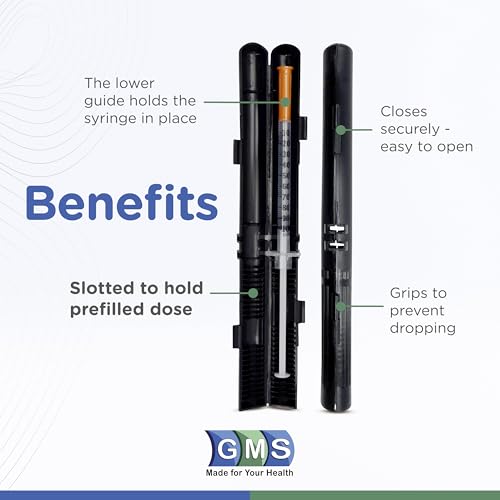 GMS Travel Syringe Case (2-Pack), Fits up to 100 Units/1ml Syringes, Black - color: Black, size: 100 Unit