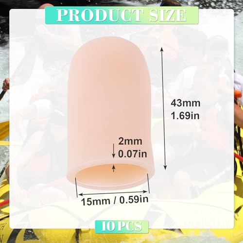 PAGOW 10pcs Gel Finger Cots/Covers, Silicone Finger Protector Support Cots - color: [10pcs] Small, Skin Colour