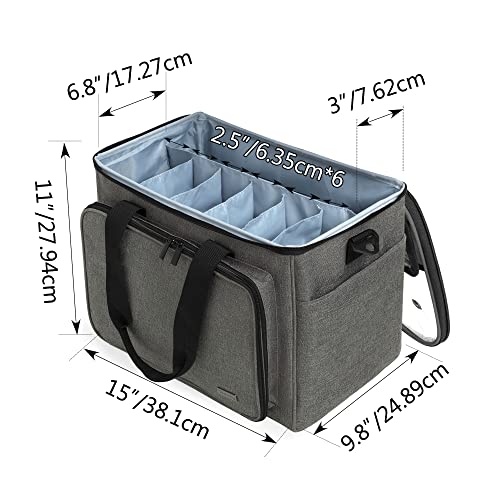 Teamoy Knitting Bag, Yarn Storage Organizer Crochet Bag Tote, Gray - color: Gray