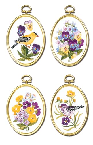 Wildflowers and Finches Stamped for Embroidery Kit