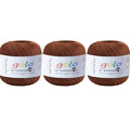golo 3 Balls Crochet Thread Size 20 Embroidery Thread Crochet Yarn for Hand 209 - color: 000-8-209Brown