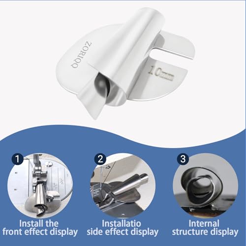 4PCS Universal Sewing Rolled Hemmer Foot for Sewing Machine - size: 7/8/9/10mm Rolling Hem