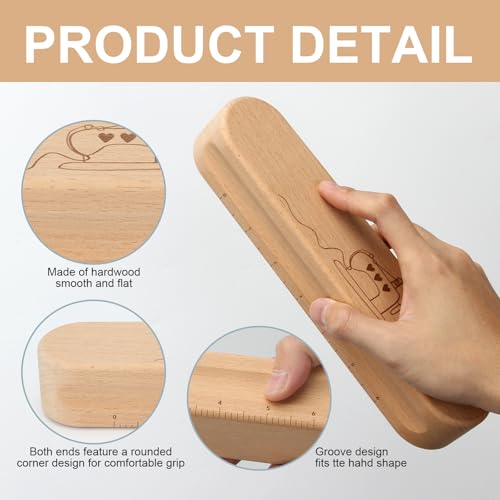 FMTYAOIU 4 Pcs Wooden Sewing Quilting Tools Include Tailor Clapper,Seam Roller,Stiletto,Seam Rippers for Flattening Fabrics and Point Pressing, Wooden Tailors for Ironing