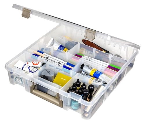 ArtBin Super Satchel Craft Organizer with Removable Dividers, Clear