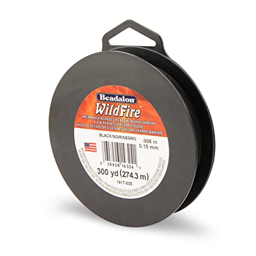 Beadalon Wildfire Beading Thread Jewelry Fishing Line - size: 0.006 in / 300 yd, style: Black