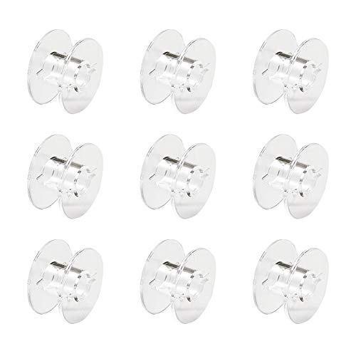Craftdady 200pcs Empty Plastic Sewing Machine Embroidery Bobbins 0.81" Beading Stitch Thread Cord Wire Spools - color: Clear, Plastic Bobbin