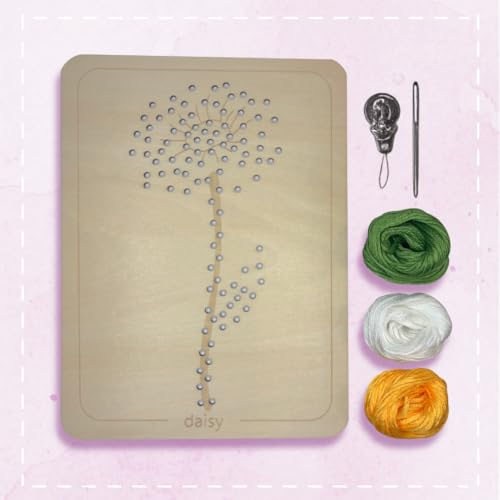 Wooden Flower Lacing Embroidery Kits for Beginners, Set of 5 Learn-to-Stitch Craft Boards, Sewing & Embroidery Art Kits for Kids Ages 8+, DIY Craft Projects, Educational Gifts, Party Favors (Summer) - style: Summer