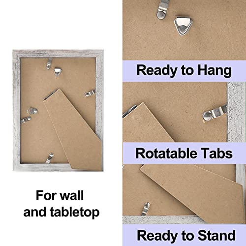TOFOREVO 5x7 Picture Frames with 4x6 Mat Set of 4, Distressed White - color: Distressed White, size: 5x7