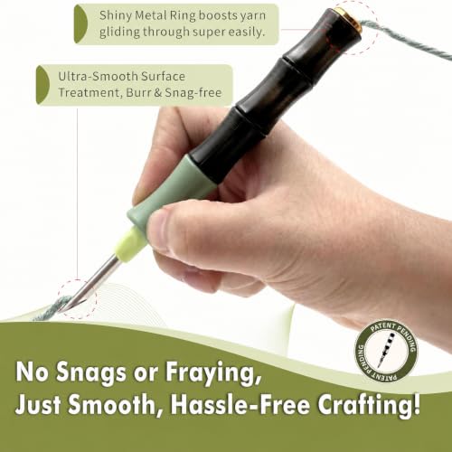 Monipair Punch Needle Kit, Adjustable Ergonomic Handle, 8 Needles