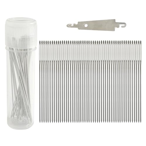 Zhenqing 50 Pack Size 24 Blunt Tapestry Needles with Metal Threader - color: 24# (50pcs+1pc Needle Threader)