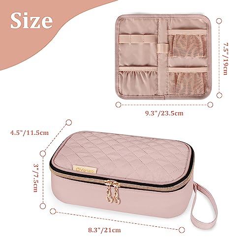 Yarwo Diabetic Travel Case for Blood Glucose Monitor, Test Strips, Syringes - color: Dusty Rose