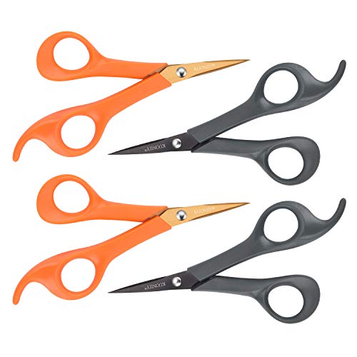 Micro Tip Scissors 6", Titanium Coated Detail Craft Scissors 4 P