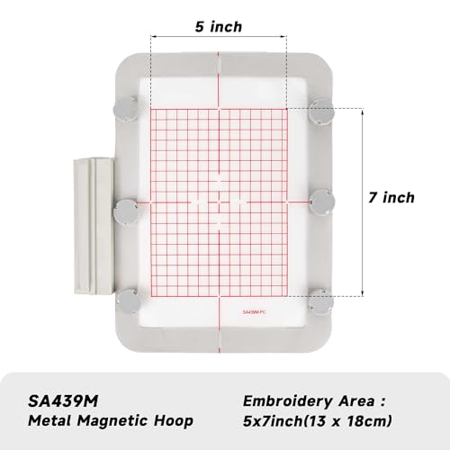 Brewland Magnetic Embroidery Hoop for Brother XP3 XJ2 XE2 5x7in - color: 5"x7" (130x180mm)-SA439M
