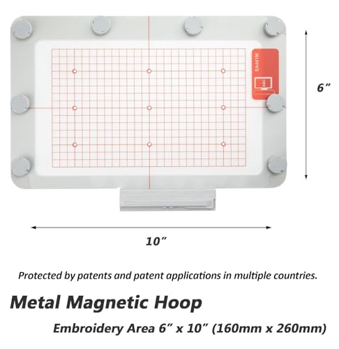 Sew Tech Magnetic Embroidery Hoop for Brother, 6x10in 160x260mm Round SA441 - size: 6"x10" - SA441M