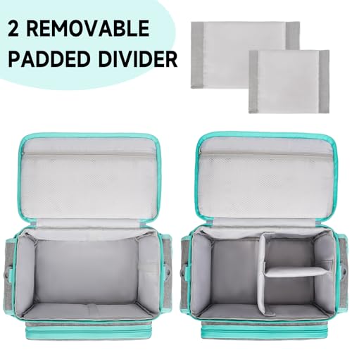 LEFOR·Z Large Sewing Supplies Organizer Bag(13 x 8 x 9 in),Sewing Basket - color: Grey/Green
