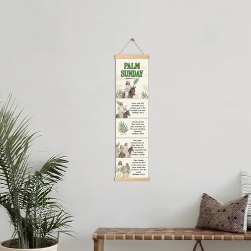 Bible Lesson, Palm Sunday Poster, Bible Posters for Kids Classroom, Inspirational Christian Posters, Sunday School Decorations for Classroom, Family Hanging of Scripture and Words Decorations 08 - color: Style 8