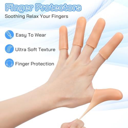 30 Pcs Gel Finger Cots, Reusable Silicone Finger Protectors