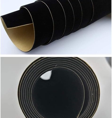Self Adhesive Felt Fabric, Soft Velvet Drawer Liner, DIY Velvet Fabric for Art & Crafts, Jewelry Box Felt Liner, Solid Color Felt Wallpaper(17.7" x 78.7", Black) - color: Black, size: 17.7"W x 78.7"L
