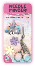 Awesome Pattern Studio Needle Minder Set – Washington Magnetic Needle Minder + 2 Needle Threaders + Crane Scissors. Enamel Pin for Cross Stitch, Embroidery and Craft - size: Washington Set #2