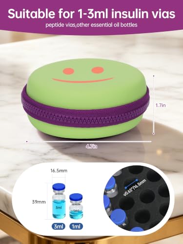 19-Slot Peptide Case for Fridge ＆Travel, Peptide Storage Case for 3ML Vials - color: Violet