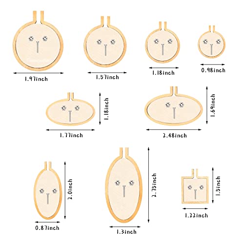 Framendino, 18 Pack Mini Embroidery Hoops Tiny Round for DIY Jewelry Pendant and Keychain