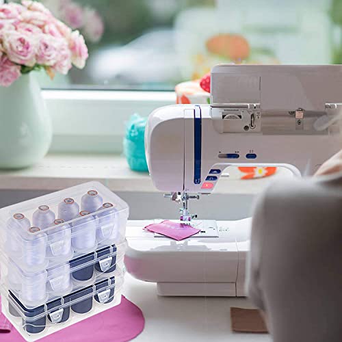 New brothread 8 Spools Embroidery Machine Thread with Box -4xWhite+4xRed - color: White+Red