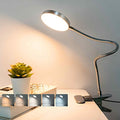 LiFMIRA Clip on Lamp Reading Light 5 Color Modes 10 Brightness 8W Silver - color: Silver