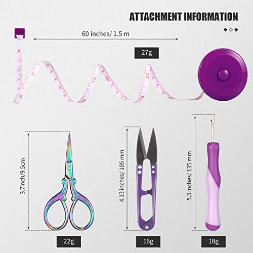 5 Pcs Fabric Scissors Kit, 9 Inch Shears, Stylish Style, Colored - color: Colored, size: Stylish Style