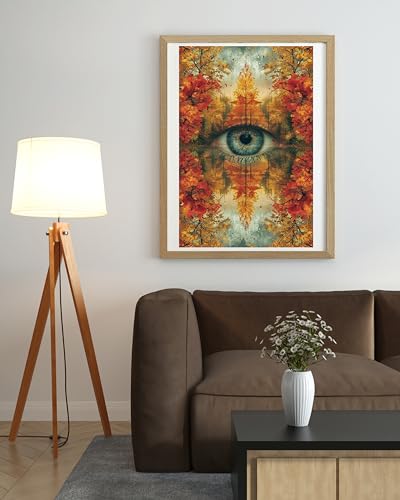 Moohue DIY Counted Stamped Cross Stitch Kits for Adults 14 Count Cross Stitch Patterns Eye Trees Printed Cross Stitch Kits for Adults (Eye Trees) - color: Eye Trees