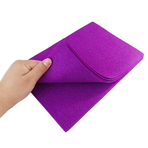 Jtnohx Stiff Felt, 2mm Thick Felt Sheets for Crafts, 8"x12" Hard Felt Fabric Squares 8Pcs for DIY Projects (Purple) - color: Purple