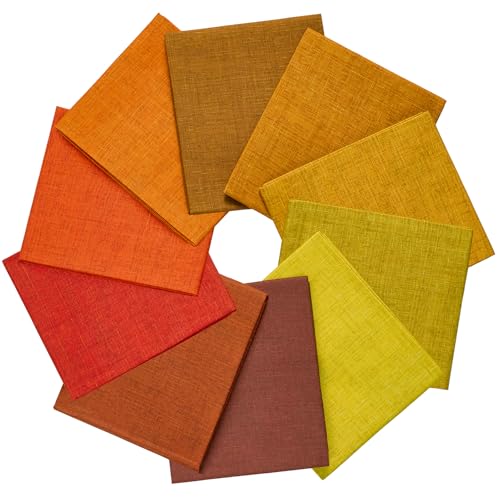 Craftido - 11 Options Solids with Tweed Tonals - Assorted Color Cotton Quilting Fabric Bundles 10pcs Fat Quarters 18"x21" - Medium Weight 5.2oz - for Quilting, Sewing and Crafts - Autumn Hues - color: Autumn Hues