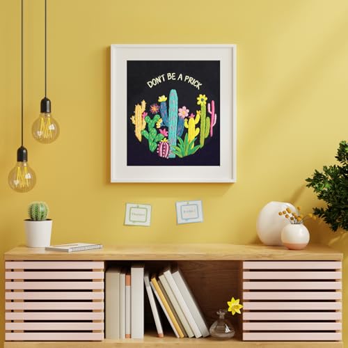 Louise Maelys Cactus Embroidery Kit for Beginners Plant Gift DIY Craft - color: art cactus
