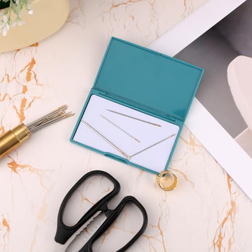 Gosknor Magnetic Needle Case, Portable Cross Stitch Sewing Needle Storage Organizer Tools Rectangle Magnetic Knitting Pin Holder Box Container Accessories for Small Metal Objects Keeper (Blue)