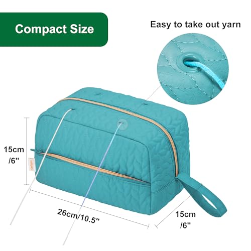 KarSyon Crochet Bag for Yarn Storage Knitting Crochet Supplies Accessories - color: Teal