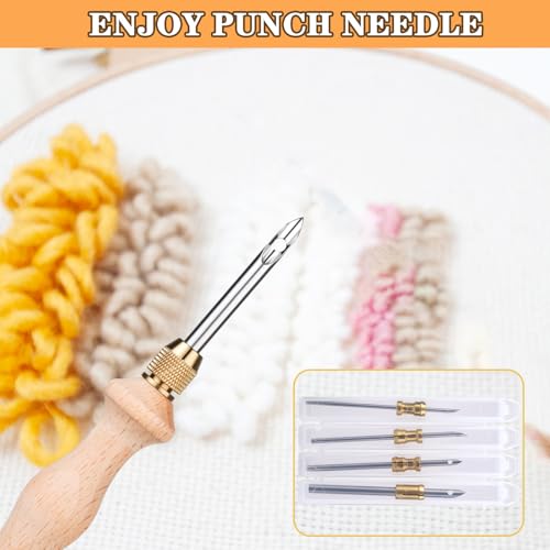 Punch Needle Tool with 1.6mm/2mm/2.5mm/3.5mm/5mm Metal Needles - color: Blue, size: 1 Set
