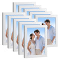 HappyHapi 4x6 Picture Frame Set of 10, Wall or Tabletop Display, White - color: White, size: 4x6 inch