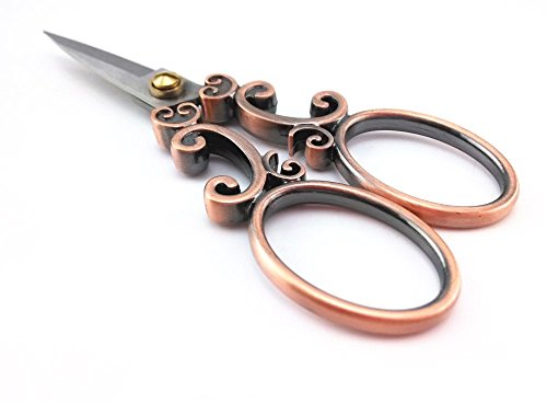 yueton Vintage European Style Needlework Embroidery Scissors (Copper)